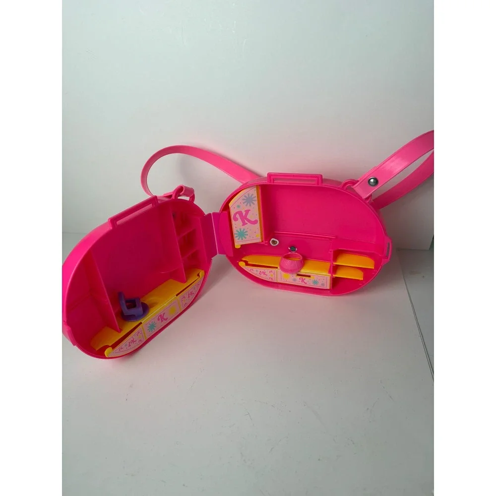 Vintage 1994 Tyco Liddle Kiddles Pink Plastic Carry Case Playset Backpack Toy